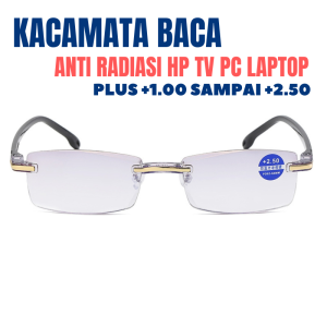Kacamata Baca Plus Rabun Dekat Anti Radiasi HP Laptop Blue Ray Presbiopia Cahaya Biru Pria Wanita