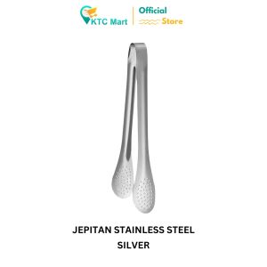 KTC Mart Capitan Penjepit Makanan Kue Gorengan Bolu Lubang Stainless Steel Serbaguna Lapis Plastik Merah