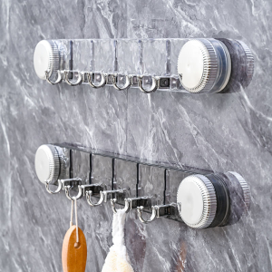 Rotating Suction Cup Row Hooks Light Luxury Strong Bathroom Kitchen Water Ripple Suction Cup Hooks