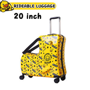 24 Inch Kids Travel Luggage Little Yellow Duck Suitcase Support Sit And Ride Children Baby Luggage Bagasi Kanak-Kanak