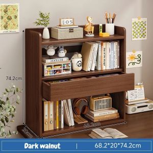 xpkQ 3 Tier Desktop Book Shelves Storage Holders Wooden Open Bookcase Multi-layer Small Cabinets Office Workstations Household Use Z1H5K