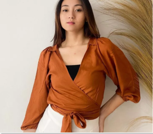 Atasan Wrap Termurah & Top Wrap Korea Crop Wanita