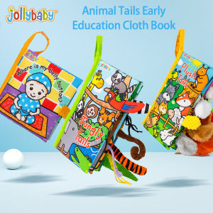 PUKEKO JollyBaby 3D Cloth Book Nontoxic Soft Fabric Baby Early Learning Educational Toy Animal Tail Soft Books Kids Cartoon for Babies Toddlers