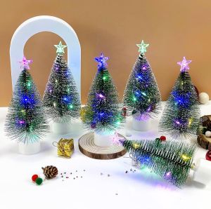IQONICA 17cm Mini Lighted Christmas Tree LED Tabletop Decoration Star Top Battery Operated Xmas Decor