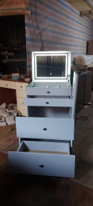 Bàn trang điểm thông minh bàn trang điểm gương gấp bàn trang điểm có gương đèn led cảm ứng gỗ MDF rộng 60 cm