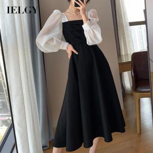 IELGY dress female summer popular temperament celebrity style square collar