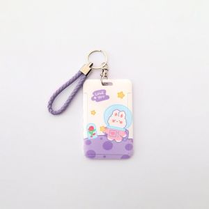 BW-C1240 ID Card Holder Motif Karakter Lucu Pelindung Kartu Name Tag Tempat Kartu Akses Lanyard