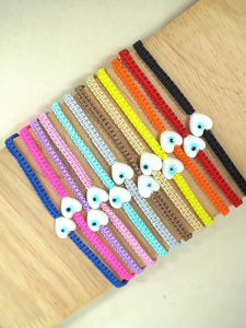 กำไลข้อเท้าเชือกถักหรือสายรัดข้อมือตกแต่งด้วยสำเนียงตาไอเดียของขวัญแฮนด์เมดใช้ได้ทั้งชายและหญิง