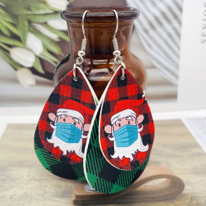 Christmasthem Leather Earrings: Santa Claus & Snowman
