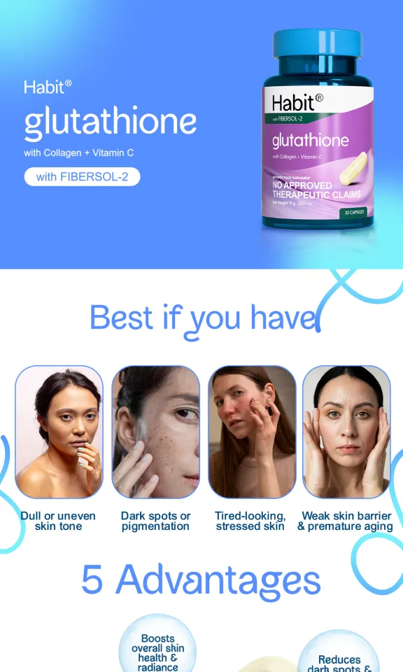best glutathione for men Habit® Glutathione 30 Capsules Collagen Vitamin C Glutathione Supplement  30-Day Supply Glutathione Capsules - Lazada