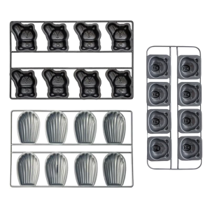 Đa Năng bánh động vật Khuôn Carbon Kết Cấu Thép 8 Khoang Madeleine Chảo Muffin Cho tiệc sinh nhật Món Tráng Miệng Làm