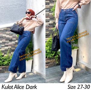 Noura - Highwaist Kulot Jeans Alice Navy