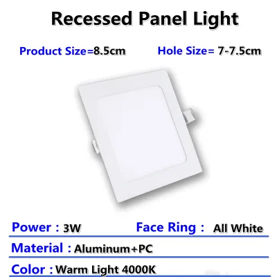 Ultra Thin Driver Panel Light LED Pin Light 3W 6W 9W 12W Recessed Ceiling Light LED Square Round Downlight Ceiling Lamp Energy Saving Lights For Ceiling Living Room