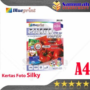Photo Paper Silky Blueprint Ukuran A4 260 / Kertas Foto Kilap / DOP BP - SPA4260