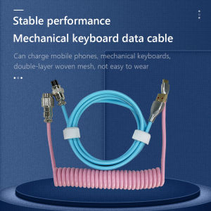 【New Arrival】 Computer Mechanical Keyboard Type-C USB Aviator Cable Spring Aviation Coil Cord