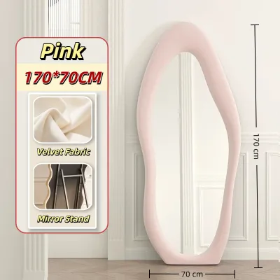 160*50CM HD Whole Body Stand Mirror Floor/Wall Mount Dual Use Vertical Arch Full Body Mirror Metal Frame Full-Length Mirror Explosion-proof Nordic for Bedroom Living Room Live Broadcast