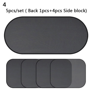 【ACEKOGO】5-Piece Car Sunshade Set - Black Mesh with 97% UV Protection Universal Fit and Easy Installation