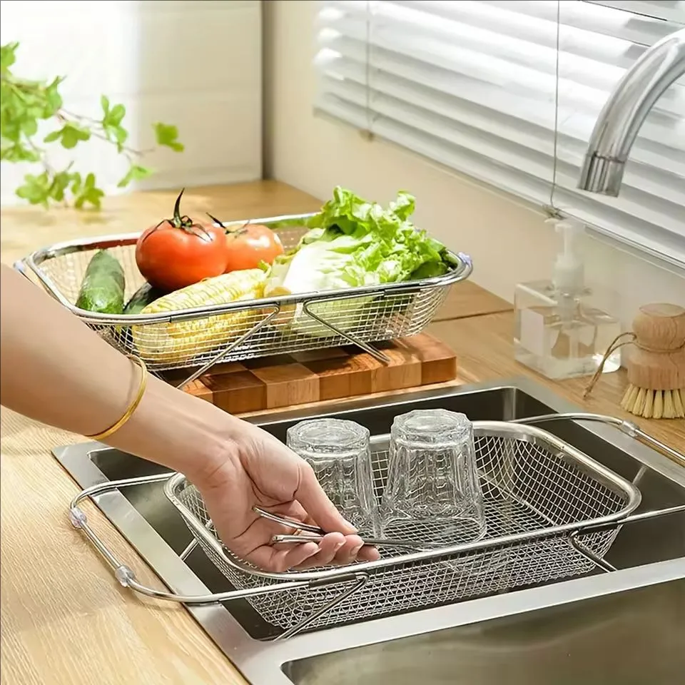 Vegetables Strainer Basket Stainless Steel Expandable Over ...