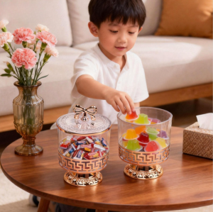 Locaupin Decorative Plastic Storage Jar (Non-Airtight)  Food Contianer  For Wrapped Snacks & Dry Food