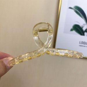 Bonnie Cathy Kẹp tóc lớn thiết kế chéo kiểu cổ điển kẹp tóc acrylic trong suốt thời trang dành cho nữ