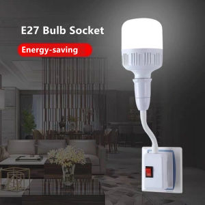QEARL9 New E27 Base Lamp Holder LED Light Bulb Socket Adapter with On/Off Switch US Plug Cable Extension Pendant Light Power Cord 360 Degree Adjustable