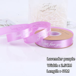2.5cm (45 Yard/Roll) Satin Ribbon DIY Gifts Packaging Decoration Just For You Letter Ribbon