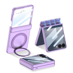 Hinge Armor Case for Samsung Galaxy Z Flip 7 Magsafe Charge Ring Holder Screen Protective Cover For Galaxy Z Flip7 Case