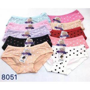 Combo 10 quần lót quần chíp Nữ cotton (8051)  Size :38 - 48 Kg lưng cạp vừa họa tiết chấm bi mềm mịn co dãn 4 chiều mặc siêu êm.  - Đồ Lót Quỳnh Anh