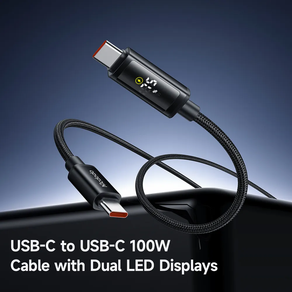 Mcdodo CA-8000 Type-C to Type-C Digital Display 100W PD Fast Charging Cable 1.2m description image