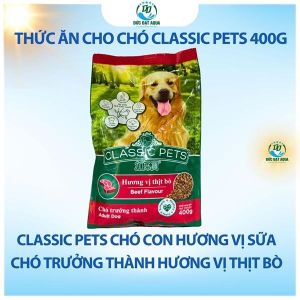 Thức ăn cho chó lớn vị bò và chó con vị sữa CLASSIC PETS gói 400g hàng nhập khẩu thái lan