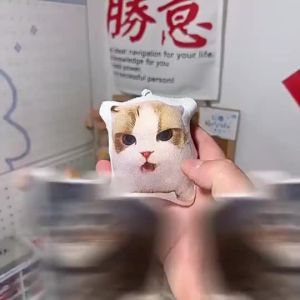 Dễ Thương Ngộ nghĩnh Mèo Meme Trang Trí Sang Trọng Móc Khóa Có Âm Thanh Meme Mèo Biểu Tượng Cảm Xúc Miếng Dán