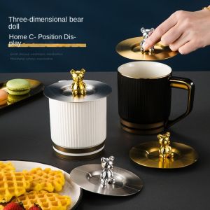 NOBLELYN Reusable Mug Glass Cup Lid Thickened Leakproof Seal Suction Cup Cover Cup Accessories Universal Stainless Steel Cup Lid Cap Mug Ceramic Cup Glass Cup