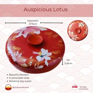 [SG Seller Stock] CNY 2026 Premium Rotatable Container with 5/6 Compartments & Lazy Susan for Snacks & Tidbits - Durable and Decorative