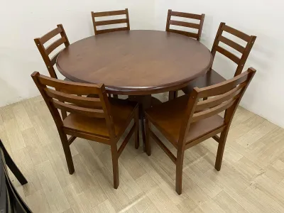 EWJ - RT900/RT1200 + C1008 Set 1+6/1+4 Chair Round dining set Round Dining Table Set Meja Makan Murah Cantik Moden