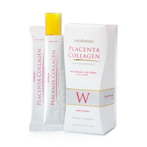 Mosbeau Placenta Collagen Jelly 30 Sachets Made in Japan 30-Day Beauty Food Supplement with 15000mg Placenta & Fish Collagen Support Healthy Radiant Skin