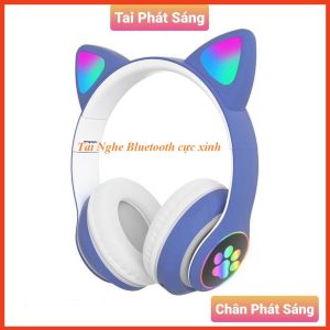 Tai Nghe Mèo STN 28 Kết Nối Bluetooth Chụp TaiHeadphone Tai Mèo Dễ Thương Có MicÂm Bass Mạnh Mẽ