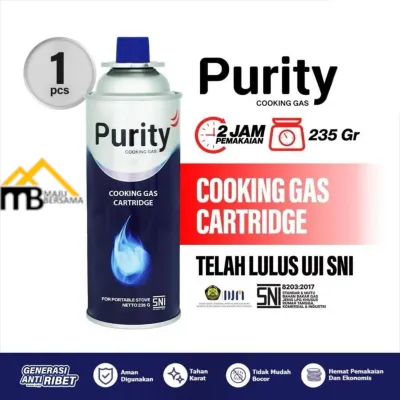 GAS PORTABLE KALENG / REFFIL GAS PORTABLE PURITY 235G - PRAKTIS DAN MUDAH DIBAWA