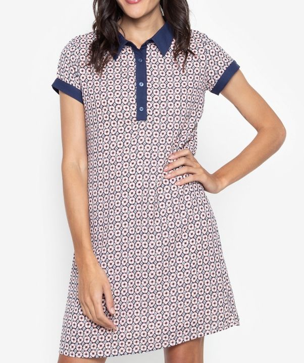 Krizia Collared Printed Contrast Shirt Dress Lazada PH