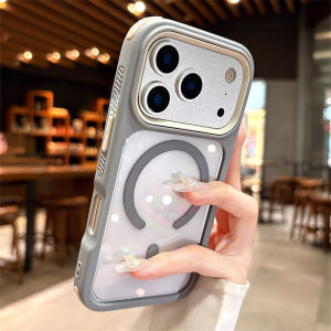 Luxury Anti-Slip Armor For Magsafe Transparent Phone Case For iPhone 17 16 15 14 13 12 11 Pro Max Air Plus HD Acrylic Back Cover