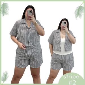 AC CHAMBRAY POLO TERNO for plus size coordinates woman