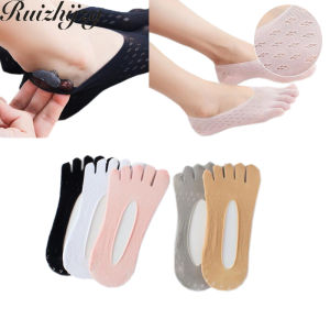 Ruizhijzg ถุงเท้าไม่ลื่น5นิ้วสำหรับผู้หญิง1คู่ถุงเท้าสตรีบางเฉียบสำหรับฤดูร้อน