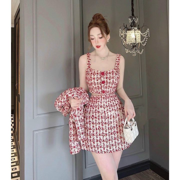 SÉT ÁO VEST VÀ CHÂN VÁY ÔM BODY, VẢI BỐ XIN ĐẸP LUNG LINH NHƯ HÌNH LT |  Lazada.vn