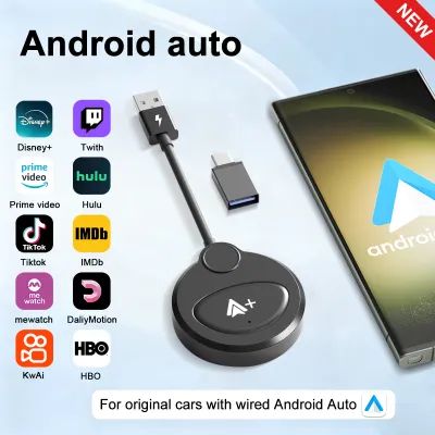 Wireless Carplay/Android Auto Adapter Wired to Wireless Converter Plug & Play Auto Connect for Car Multimedia Entertainment System