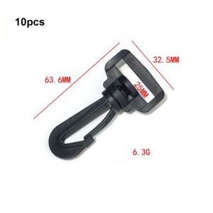 RANG 10pcs Plastic Luggage Swivel Snap Hook Buckle 5 Sizes Black Dog Buckles Backpack Strap Keychain Buckle Bag Accessories