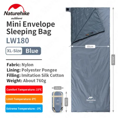 Naturehike LW180 Mini Envelopes Sleeping Bags Outdoor Camping Lightweight Portable Waterproof Spliced Breathable Sleeping Bag