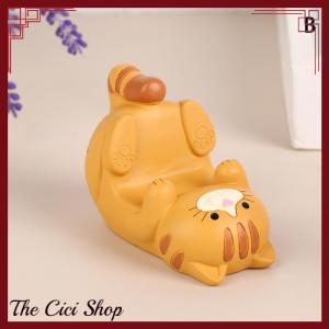 [The Cici Shop] 1ชิ้นแว่นตาสไตล์ญี่ปุ่นที่วางโทรศัพท์มือถือตั้งโต๊ะตกแต่งแมวของสะสมของตกแต่งบ้านเครื่องประดับงานฝีมือเรซิ่น