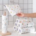 Cuộn giấy lau đa năng bằng khăn lau bếp vải in hình không dệt-Khăn giấy lau nhà bếp có thể tái sử dụng (40 Tờ). 