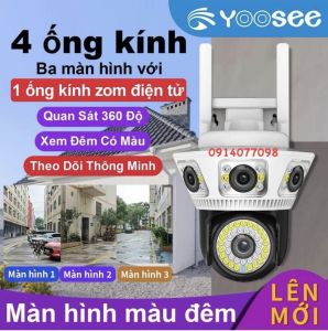 Camera ip Wifi YooSee PTZ 2 Mắt Q30D Có Loa Ngoài - chuẩn 4.0mpx siêu nét góc rộng ban đêm xem có màu - âm thanh to rõ