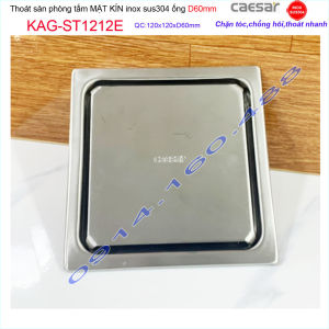 [HCM]Thoát sàn Caesar 12x12cm ST1212E -D60 mặt inox kín phễu thoát sàn SUS304 thoát nước nhanh chống hôi chặn tóc tốt