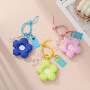 Fashion Flower Keychain Fluffy Soft Stuffed Toy Backpack Pendant Car Keys Funny Cute Keychain Accessories